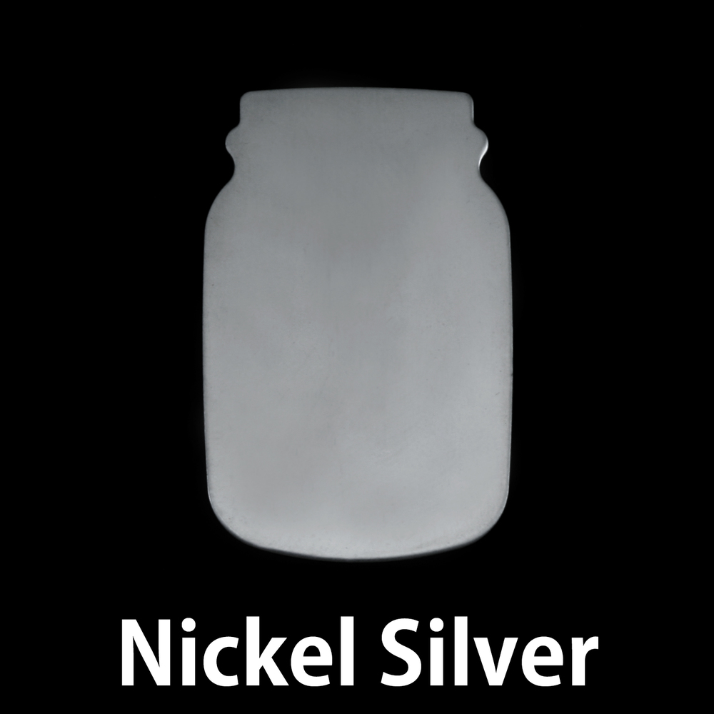 Metal Stamping Blanks Nickel Silver Mason Jar, 27mm (1.06") x 17mm (.67"), 24g